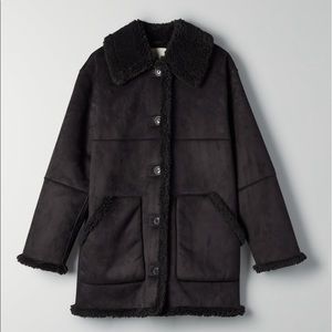 NWT Aritzia Catrina Sherpa Jacket - Black